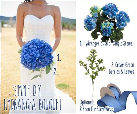 Bouquet Recipes, Hydrangea Centerpieces, Blue Hydrangea Bouquet, Blue Hydrangea Wedding, Wedding Flower Guide, Hydrangea Wedding, Table Arrangements Wedding, Hydrangea Centerpiece, Garden Bouquet