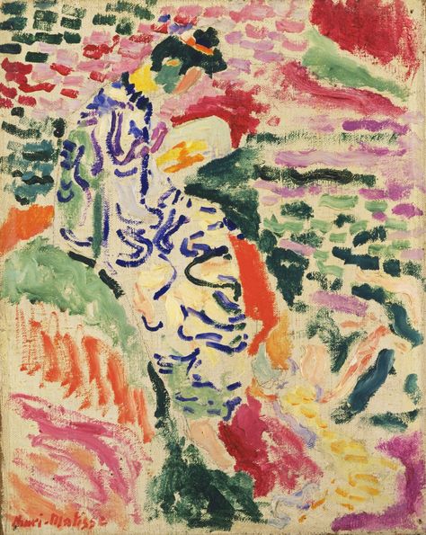 Henri Matisse. La Japonaise: Woman beside the Water. Collioure, summer 1905 | MoMA  [Influenced Duchamp-->Bourgeois.} Matisse Kunst, Soyut Sanat Tabloları, Matisse Art, Lukisan Cat Air, Poster Retro, Art Collage Wall, Poster Vintage, Landscape Wall Art, Exhibition Poster