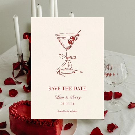 You: I want my wedding to feel like a chic cocktail lounge from the 70s Me: Hold my ���🍸 This cutie patootie martini save the date is the perfect teaser of what your guests can expect on your wedding day. You know where to find these 💋 . #weddingstationery #weddinginvites #savethedate #martiniwedding #cocktaillounge #chicwedding #antibride Aesthetic Wedding Invitation, Save The Date Birthday, Sabe The Date, Find Your Table, Birthday Save The Date, Invite Design, Christmas Campaign, Cocktail Lounge, Christmas Shoot