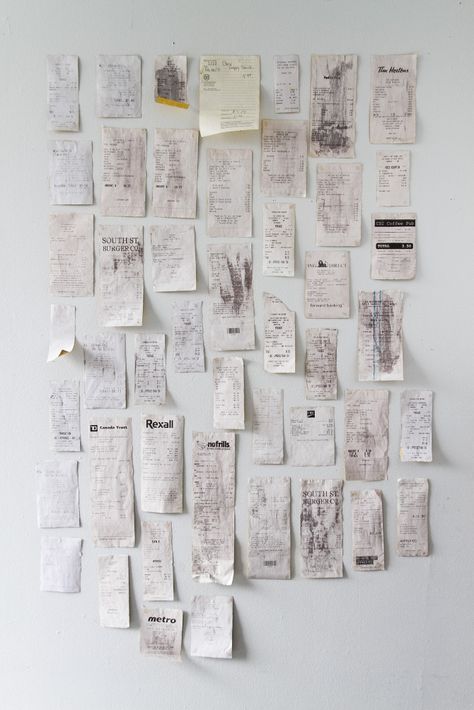 Receipts Art On Receipt, Overconsumption Photography, Receipt Collage, Receipt Aesthetic, Receipt Art, Gcse Art, Arte Inspo, A Level Art, Ap Art