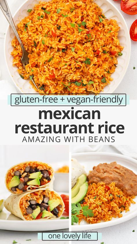 Restaurant Mexican Rice, Mexican Restaurant Rice, Mexican Style Rice, Mexican Red Rice, Rice Mexican, Mexican Rice Recipes, Vegetarian Mexican, Vegan Mexican Recipes, Whole30 Dinners