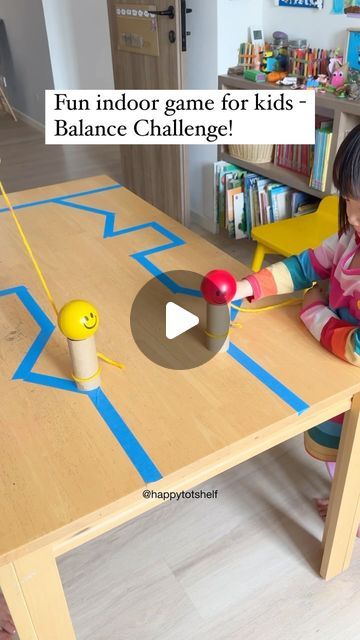 Fynn Sor | Happy Tot Shelf on Instagram: "Try this Balance Challenge with your kids! Keep your little ones entertained and engaged at home with this easy game! Watch your kids carefully pull the TP roll and ball along the line. Make it a friendly race game for siblings by setting up multiple tracks.  🏠 Stay home this holiday? I will be sharing more simple and fun games this week, so stay tuned! ❤️ Follow @happytotshelf for more easy and engaging activities to keep your children happy and learning at home!  . #stayhome #holidayfun #kidsactivities #balancegame #kidsgames #siblingsgoals #learningthroughplay #playathome" Balance Activities For Preschoolers, Balancing Activity For Kids, Ball Activities For Preschoolers, Balance Activities, Balance Challenge, Alphabet Chart Printable, Balance Game, Game Watch, Alphabet Chart