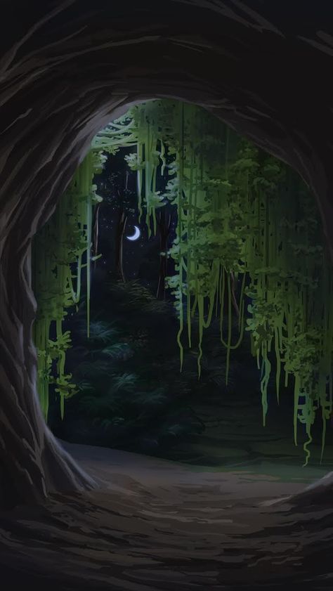 EXT. CAVE NIGHT SMALL #EpisodeInteractive #Episode Size 640 X 1136 #EpisodeOurCrazyLoveLife Landscape Fantasy Art, Cave Drawings, Forest Drawing, Episode Interactive Backgrounds, Art Landscapes, Fantasy Places, Fantasy Art Landscapes, 판타지 아트, Environment Concept Art