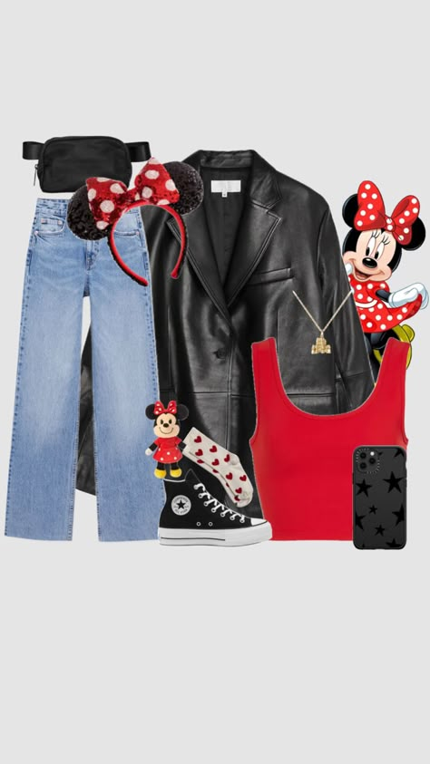 Disneyland Makeup Looks, Mini Mouse Inspired Outfit, Mini Mouse Outfit Ideas For Women, Disney World Outfits Winter Cold Weather, Minnie Inspired Outfit, Disneyland Outfits Women Winter, Disney Outfits Women February, Disneyland Outfits February, Disneyland In December Outfits