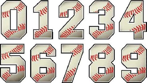 Baseball Number Tattoo, Basketball Numbers, Kids Numbers, Baseball Scrapbook, Numbers Design, Sports Themed Cakes, Baseball Numbers, Baseball Shirt Designs, Baseball First Birthday