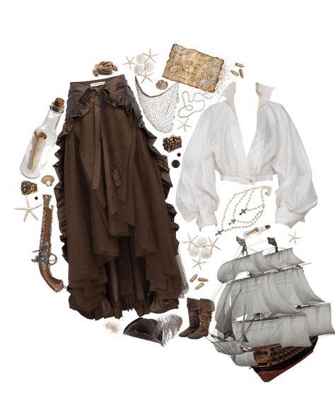 pirate core Outfit | ShopLook Pirate Dresses Aesthetic, Fantasy Pirate Aesthetic Clothes, Pirate Prom Outfit, Pirate Clothing Female, Fem Pirate Aesthetic, Pirate Woman Aesthetic Outfit, Pirate Inspo Outfit, Cool Pirate Costume, Pirate Look Women