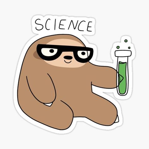 Chemistry Stickers, Kawaii Turtle, Sloth Birthday, Science Stickers, Chibi Cat, Sloth Gift, Stickers Redbubble, Hydroflask Stickers, Stickers For Sale