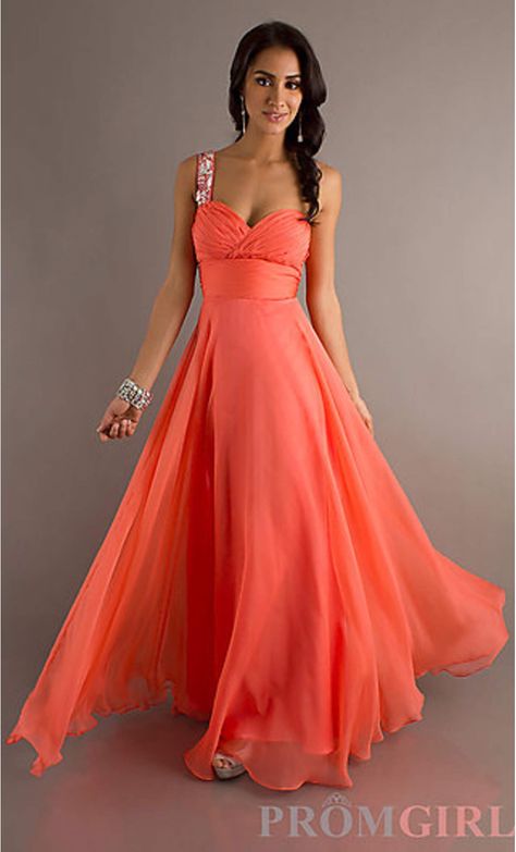 Orange Cocktail Dresses, Grad Dresses Long, Coral Bridesmaid Dresses, Bridesmaids Gowns, Long Formal Gowns, Floor Length Prom Dresses, Wedding Brides, Chiffon Evening Dresses, Chiffon Dresses