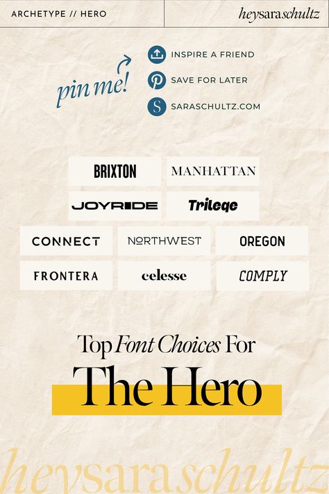 Hero Archetype, Top Fonts, Hero Inspiration, Sports Fonts, Brand Archetypes, Branding Tools, Font Inspiration, Free Social Media, Creative Fonts