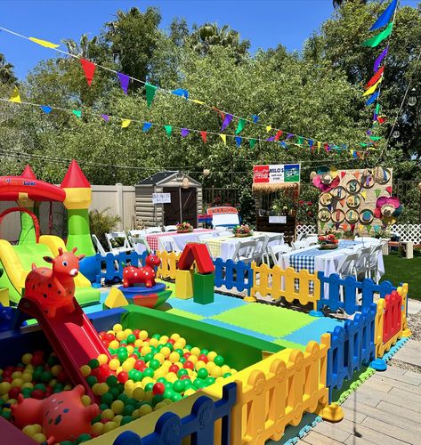 Pista ni Milo 🍅 🥕 🥦 Party Planning Business, Soft Play Area, Kids Outdoor Play, 1st Birthday Party Themes, Soft Play, Outdoor Playground, Party Rentals, Play Area, Outdoor Kids