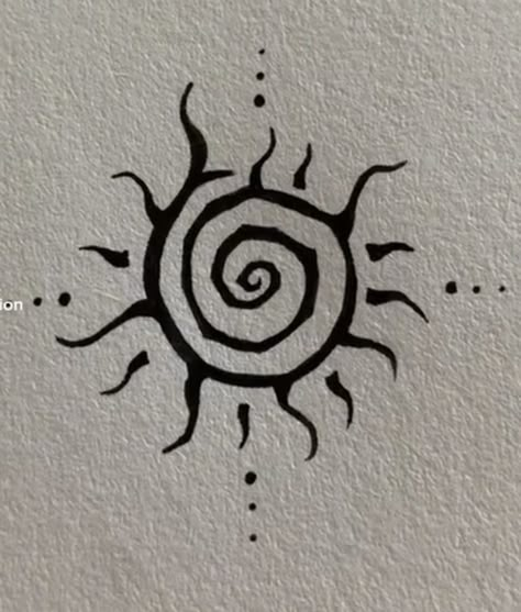 Sun Side Tattoo, Earth Symbol Tattoo, Mx Tattoo, Swirly Tattoo, Meditative Art, Swirl Tattoo, Spiral Tattoos, Sun Tattoo Designs, Hippie Tattoo