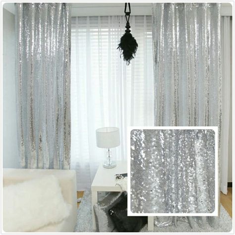 Glitter Bedroom, Sequin Curtains, Boho Wedding Backdrop, Silver Curtains, Glitter Backdrop, Sequin Backdrop, Fabric Photography, Curtain Backdrops, Glam Room