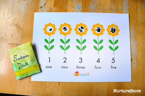 Sunflower Unit Kindergarten, Sunflowers Activities For Preschool, Sunflowers Eyfs, Nursery 2023, Preschool Maths, Preschool Teaching Ideas, Maths Eyfs, Printable Sunflower, Preschool Classroom Ideas