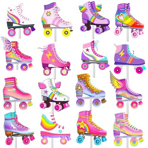 36pcs Roller Skate Cupcake Toppers Roller Skate Birthday Party Decorations Retro Hip Hop Roller Skating Theme Cupcake Picks for 80s 90s Roller Skate Theme Birthday Party Decor Supplies Skate Theme Birthday Party, Roller Skate Birthday Party, Skate Birthday Party, Roller Skate Birthday, Skate Birthday, Roller Skating Party, Retro Hip Hop, Skate Party, Theme Birthday Party