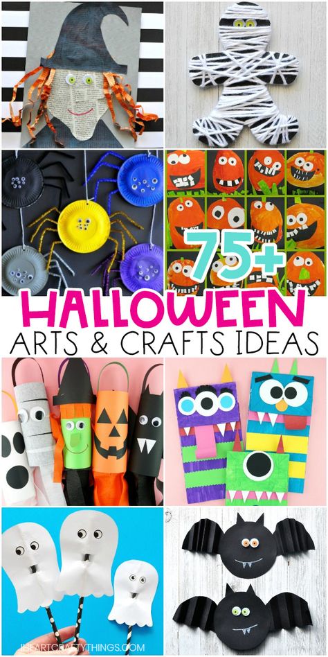 Halloween Kids Crafts, Kids Halloween Crafts, Mummy Crafts, Spooky Halloween Crafts, Halloween Arts, Halloween Crafts Preschool, Spider Crafts, Crafts Ideas For Kids, Halloween Craft Projects