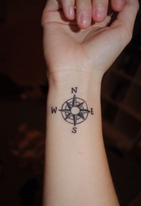 North south west east Sextant Tattoo, A Compass Tattoo, Small Compass Tattoo, Wrist Tattoos Girls, Cool Wrist Tattoos, Small Wrist Tattoos, A Compass, Little Tattoos, Trendy Tattoos