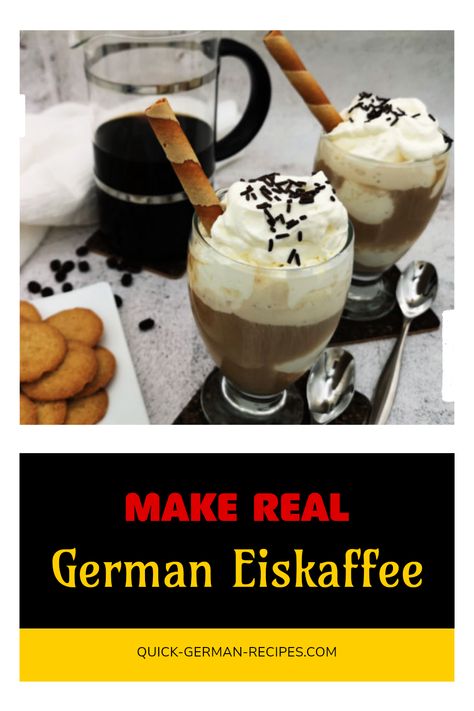 Discover how to easily create a delightful German Eiskaffee, the iced coffee that combines rich coffee flavor with creamy vanilla ice cream and a topping of whipped cream. Perfect for hot days, this refreshing treat can be prepared in just minutes. Indulge in a blend of vibrant coffee and smooth texture that will satisfy any coffee lover's cravings. This traditional iced coffee recipe gives you an authentic taste of Germany right at home. Enjoy a delicious Eiskaffee today! Coffee And Ice Cream, German Coffee, Make Iced Coffee, Iced Coffee Recipe, How To Make Ice Coffee, Beverage Recipes, Coffee Serving, Coffee Recipe, Cold Coffee