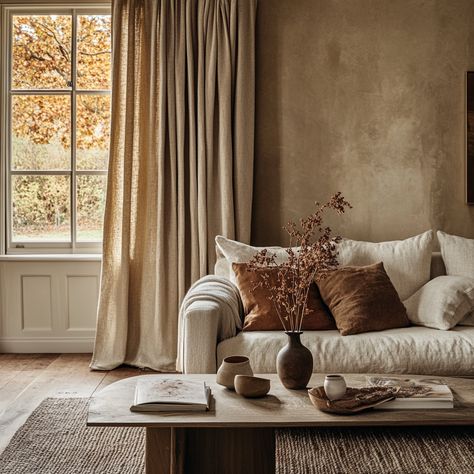 Add texture and warmth to a space with made to measure linen curtains. Flax Curtains, Curtains Uk, Curtains And Blinds, Linen Drapery, Wide Windows, Texture Inspiration, Colour Inspiration, Types Of Rooms, Fabric Inspiration