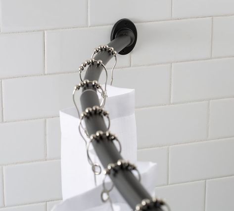 Corner shower curtain rod