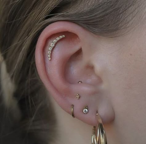 Reverse Tragus Piercing, Anti Tragus Piercing Hoop, Anti Tragus Piercing Ideas, Snug Piercing Jewelry, Snug Piercing Ideas, Pinterest Ears, Piercing Stack, Cool Piercing, Piercing Nails