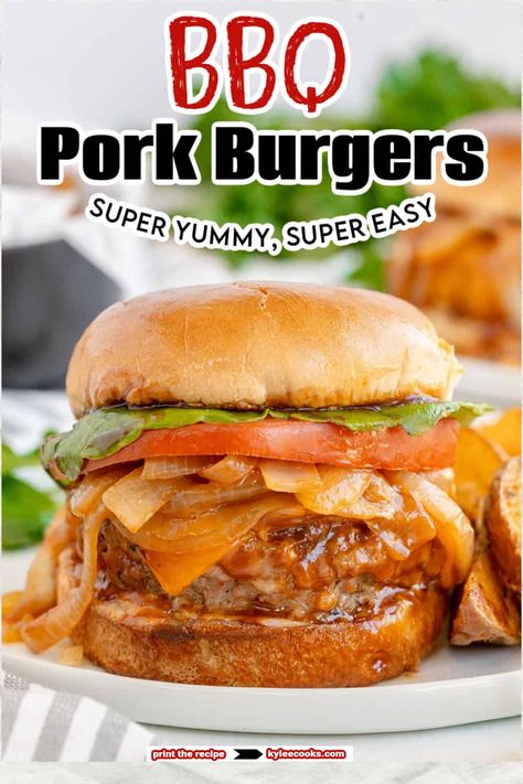 Pork Burgers Patties, Ground Pork Burgers Recipes, Pork Burgers Recipes Ground, Bbq Pork Burgers, Easy Meals For 2, Stovetop Burgers, Pork Burgers Recipes, Family Meals Kid Friendly, Recipes Using Pork