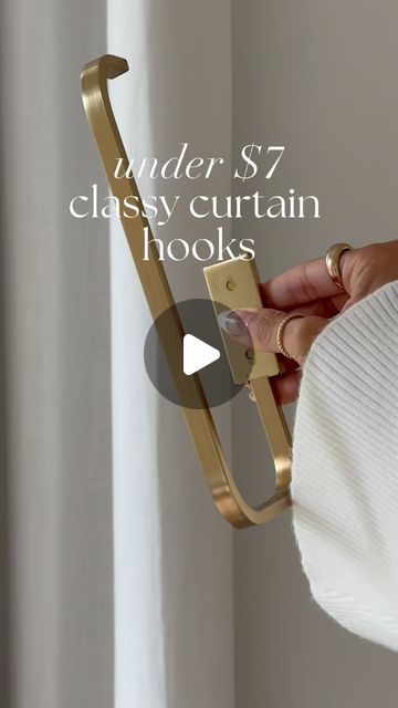 Jen Adams on Instagram: "Tap link in bio or comment “CHIC” to shop! Like Restoration Hardware, but less than $7 each!!!🤩 These chic curtain hooks are gold hehe!!✨ For those that comment “CHIC” check your DM as you will automatically get links sent to you! If they don’t send you can tap the link in my bio to shop!🥰 Elegant and minimal, these brass holdback hooks effortlessly hold curtains back to allow natural light to come through!!💛☀️ They are easy to install and come in 4 colors!! Each set includes 2 holdbacks and mounting hardware!!✨ Thank you for having me loves!!! Have a fantastic day!! Xo!  https://liketk.it/4MJUG?product=f02bc604-4fc6-11ef-92d5-0242ac11001f" Elevated Home, Have A Fantastic Day, Curtains Holdbacks, Amazon Kitchen Gadgets, Classy Decor, House Things, I Appreciate You, Favorite Kitchen, Curtain Hooks