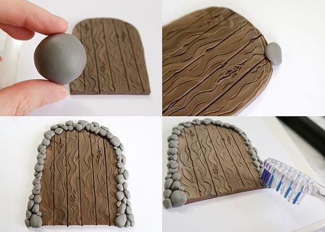 Polymer Clay Fairy Door Tutorial | Woo! Jr. Kids Activities Clay Fairy Door, Miniature Door, Diy Fairy Door, Fairy Garden Doors, Clay Fairy, Door Room, Clay Fairy House, Polymer Clay Fairy, Fairy House Diy