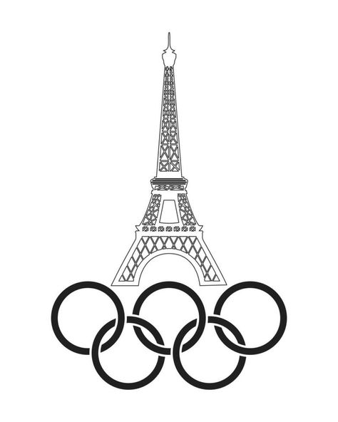 Olympic Games 2024. Eiffel Tower with Olympic rings. Black symbol on white background, vector Paris 2024 Olympics Pictograms, Paris Olympics 2024 Wallpaper, Paris Olympics 2024 Aesthetic, Olympic Games Paris 2024, Paris Olympics 2024 Athletes, Olympic Rings, Wedding People, Heart Tree, Logo Banners