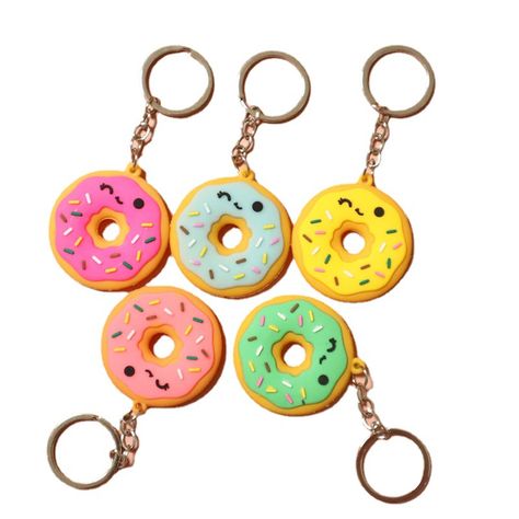 Donut Keychain, Food Keychain, Emo Accessories, Cute Emo, Food Gifts, Theme Party, Key Chains, Fridge Magnets, Key Rings