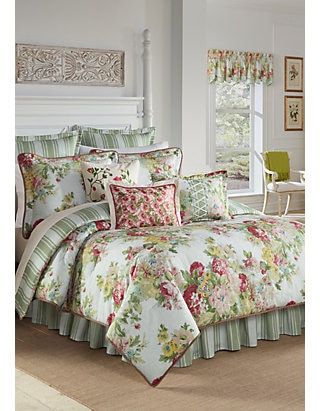 Waverly® Juliet Bedding Collection Shabby Chic Bedroom Ideas, Waverly Bedding, Chic Bedroom Ideas, Luxury Comforter Sets, Bedroom Comforter Sets, Floral Comforter, Casa Country, Luxury Bedding Collections, Shabby Chic Bedroom