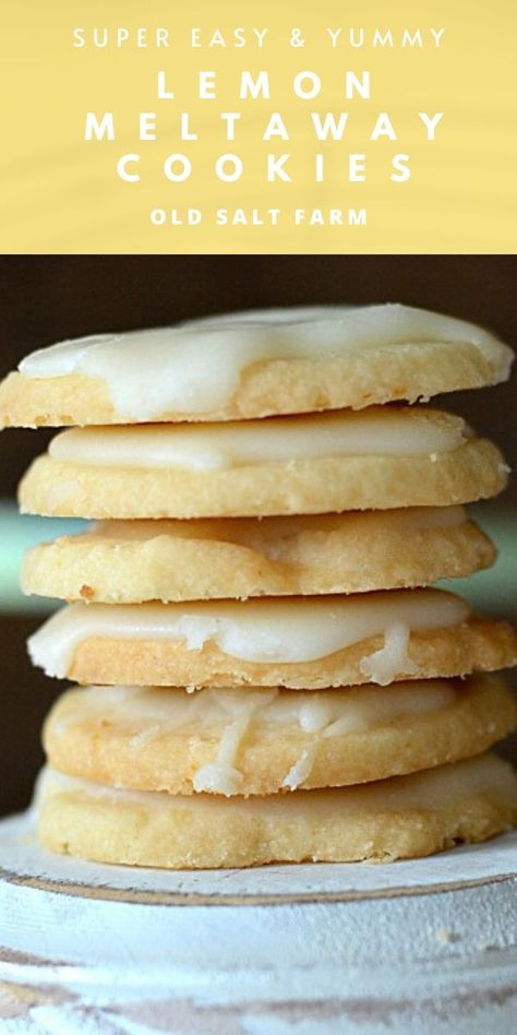 Lemon Meltaway Cookies, Lemon Meltaways, Lemon Cookies Easy, Meltaway Cookies, Quick Cookies, Lemon Cookies Recipes, Lemon Sugar Cookies, Frozen Cookies, Summer Cookies