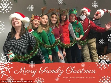 Santa's reindeer: These high school teachers went all out for their Christmas card ... Staff Christmas Card Ideas, Staff Christmas Card Photo Ideas, Office Christmas Card Photo Ideas, Awkward Family Photos Christmas, High School Teachers, Diy Christmas Party, Office Photos, Santa's Reindeer, Coworkers Christmas