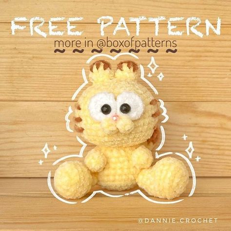 Amigurumi free patterns 🇬🇧🇪🇸🇵🇹 | 🧡 Pattern designed by @dannie.crochet Free patterns every day! 🌼🌼🌼 #freepattern #freecrochetpattern #freecrochetpatterns… | Instagram Garfield Plush Pattern, Garfield Gift Ideas, Crochet Movie Characters, Crochet From Movies, Garfield Crochet Pattern Free, Garfield Crochet Pattern, Garfield Pixel Art, Garfield Craft, Snoopy Diy