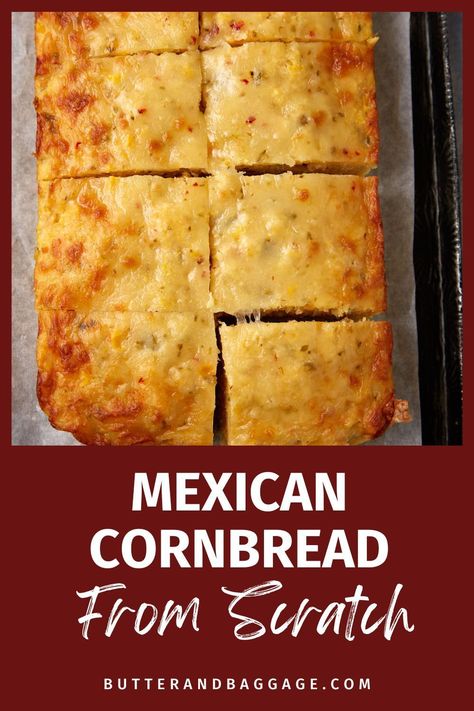 Cornbread Recipe With Creamed Corn, Cornbread From Scratch, Super Moist Cornbread, Creamed Corn Cornbread, Mexican Cornbread Recipe, Leftover Cornbread, Moist Cornbread, Mexican Cornbread, Cornbread Easy