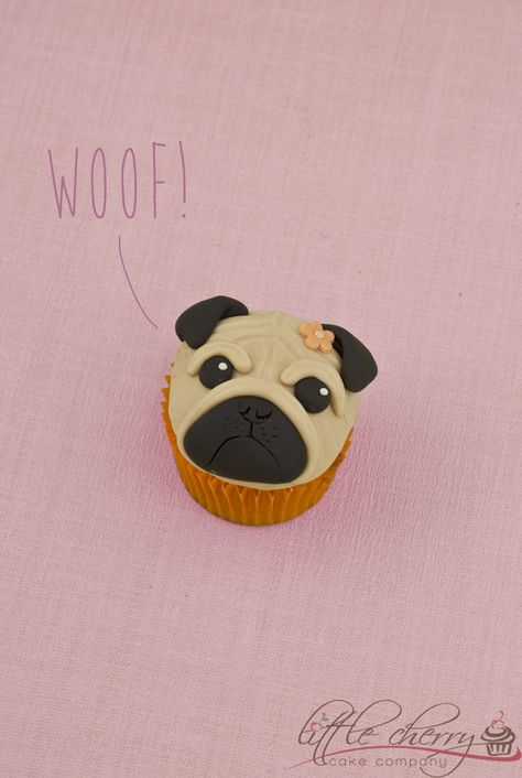 I need these for my birthday lol Pug Cupcakes, Pug Cake, Puppy Cupcakes, Dog Cupcakes, Pugs And Kisses, Animal Cupcakes, Animal Cakes, Dog Cakes, Cherry Cake