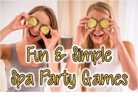 Spa party games that are fun and simple to play - perfect for girl's night! Hair Salon Party Games, Spa Party Teenage, Beauty Games Ideas, Spa Games For Women, Spa Birthday Party Games, Spa Party Games For Women, Spa Party Activities For Adults, Spa Day Games, Spa Party Decor Ideas