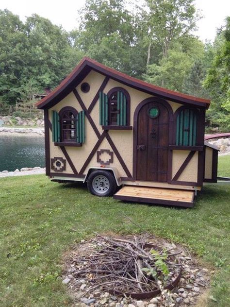 Store On Wheels Mobile Boutique, Rv Conversion To Tiny House, Caravan House, Micro Cottage, Whimsy Cottage, Micro Cabin, Tudor Cottage, Tiny House Camper, Tiny House Talk