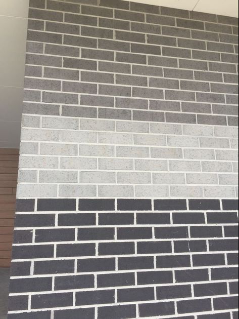 Light Grey Brick House, Light Grey Brick House Exterior, Grey Brick Exterior, Gray Brick House Exterior, Grey Brick House Exterior, Stained Brick Exterior, Grey Painted Brick, Pgh Bricks, Grey Brick Houses