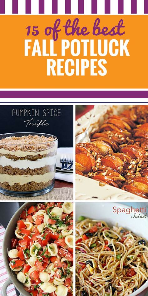 15 Fall Potluck Recipes. Autumn is a great time to get together, and you can really focus on friends and family if everyone contributes a dish. Whether you've been asked to bring a healthy salad, dessert or yummy side to dinner, you'll be the talk of the Southern Living Recipes Thanksgiving, Things To Take To A Potluck, Lunch Pot Luck Ideas, Fall Lunches For A Crowd, Side Dishes For Fall Party, Gf Potluck Dishes, Side Dish For Fall Potluck, Fall Recipes Potluck, Best Sides For Potluck