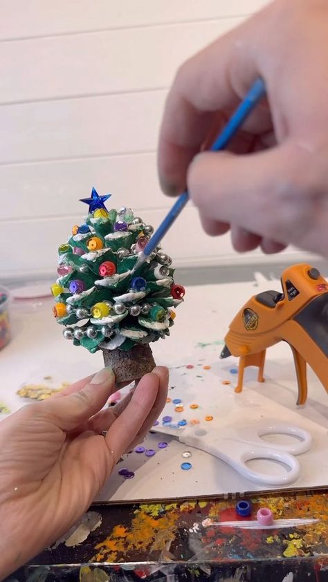 Emily Seilhamer on Reels | Pinecone Christmas Trees, Pinecone Christmas Tree, Trees Diy, Pinecone Christmas, Pine Cone Christmas Tree, Elderly Activities, Diy Pinecone, Trees Art, Christmas Tree Crafts