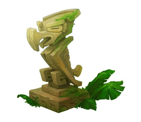 Mayan Totem, Props Concept, Ancient Statues, Props Art, Game Props, Game Concept Art, Game Concept, Cartoon Background, 3d Modelling