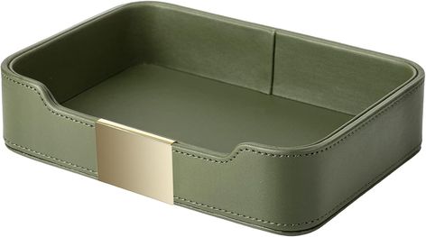 Amazon.com: SANZIE Luxury Leather Tray Desktop Storage Small Catchall Organizer Decorative Tray for Entryway Table to Hold Jewelry Watch Keys Phone Wallet : Clothing, Shoes & Jewelry Modern Glam Decor, Farmhouse Serving Trays, Shoe Tray, Leather Valet Tray, Jewelry Trays, Catchall Tray, Leather Tray, Tray Organization, Home Office Accessories