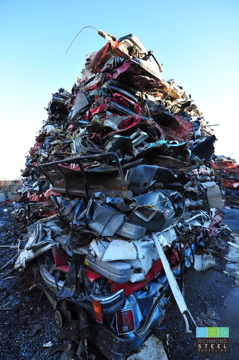 Ever wondered how cars get recycled?   First, the cars inspected for valuable parts that can be resold. Examples include windshield glass, tires, transmission, etc. Then. the fluids are drained to ensure the car is safe for processing. Once all the parts and fluids are removed, the car body is then crushed and shredded into small pieces that are then melted and are given new life.   Today, over 95% of cars are recycled and the auto recycling industry is one of the biggest, generating billions of Scene Structure, Crash 1996, Abstract Ideas, Scrap Car, Windshield Glass, Cars Land, Car Frames, Studio Photography Lighting, Auto Art