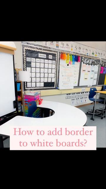 Bree • 4th Grade Teacher on Instagram: "✨Classroom Setup Tip✨ I use magnetic tape to put bulletin boarders around my whiteboards. But you can also use double sided tape, painters tape, or glue dots. #teachertiptuesday #teacherreels #classroomsetup #bulletinboards #classroomdecor #classroomtips #upperelementaryclassroom" Teachers White Board Ideas, White Wood Bulletin Board Classroom, Elementary White Board Set Up, Teacher White Board Ideas, Classroom Whiteboard Calendar, Washi Tape Whiteboard Classroom, Classroom Objectives Display Whiteboard, Bulletin Boarders, Thanksgiving Play