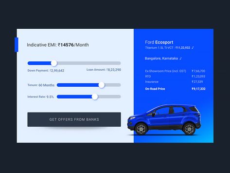 DailyUI#004 Car Loan EMI Calculator Carbon Footprint Calculator, Car Websites, Calculator Design, Financial Calculator, Savings Calculator, Ui Website, Car Loan, Student Loan Forgiveness, Loan Calculator