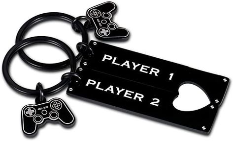 Boyfriend Gifts from Girlfriend Funny Gamer Player 1 Player 2 Matching keychain Valentines Gift For Boyfriend Gamer, Gamer Boyfriend Aesthetic, Gamer Boyfriend Gifts, Gifts From Girlfriend, Gifts For Gamer Boyfriend, Neutral Gifts, Couples Stuff, To My Man, Gamer Boyfriend