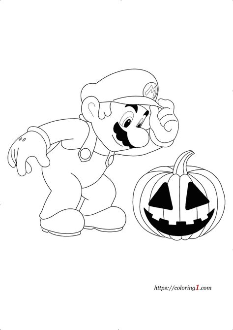 Mario Halloween Coloring Pages - 2 Free Coloring Sheets (2021) Boy Halloween Coloring Pages, Free Disney Halloween Coloring Pages, Mario Bros Halloween, Disney Halloween Coloring Pages, Dibujos Halloween, Mario Halloween, Mario Coloring, Halloween Coloring Pages Printable, Super Mario Coloring Pages