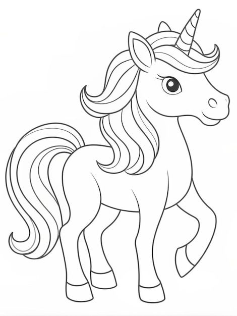 How To Draw A Unicorn Step By Step, Unicorn Drawing Easy, Cute Unicorn Drawing, Unicorn Coloring Pages Free Printable, Draw Unicorn, Pony Coloring Pages, Unicorn Outline, Unicorn Template, Unicorn Artwork