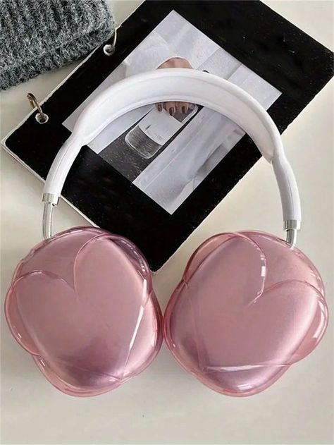 Pink  Collar  Silicone  Headset Earpad Cover Embellished   Cases Airpods Pro Max Case, 3d Love Heart, Apple Air, Airpods Max, Headphone Accessories, Rose Bonbon, Max Black, Pink Collar, Pink Collars