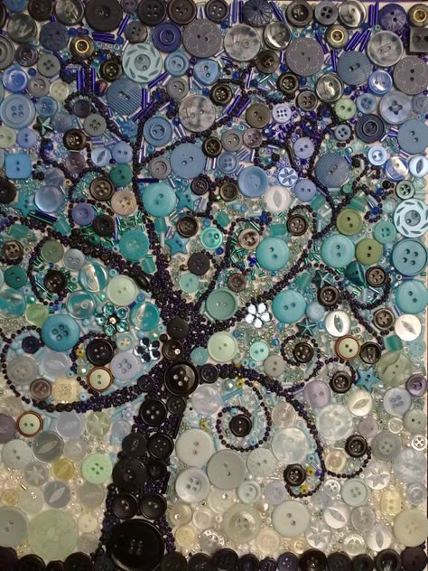 Button Tree Art, Button Trees, Button Craft Ideas, Button Art Projects, Button Pictures, Buttons Crafts Diy, Button Projects, Buttons Art, Button Creations